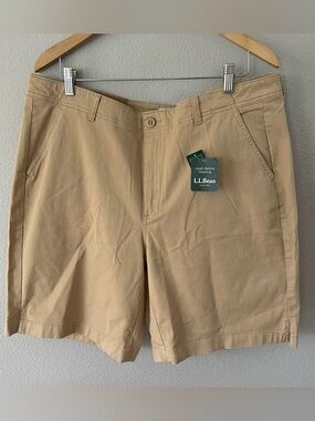L.L.Bean Favorite Fit Tan Chino Bermuda Shorts Size 18 Boulder NWT
